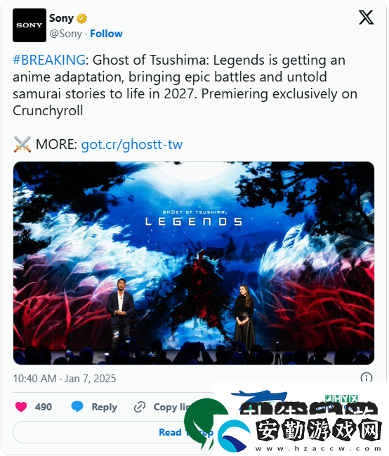 索尼公開多款游戲改電影！對馬島之魂虛淵玄負(fù)責(zé)