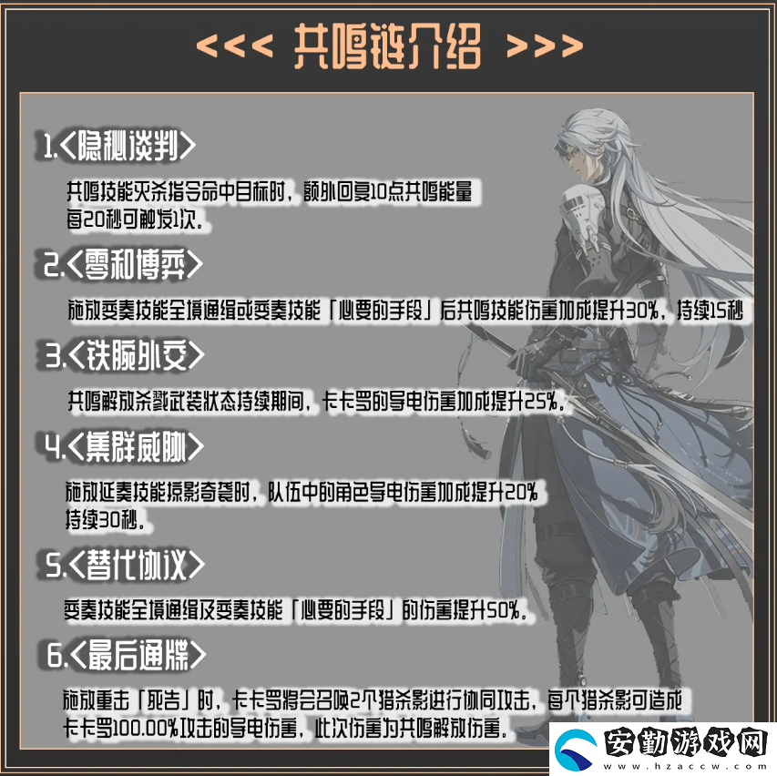 鳴潮卡卡羅共鳴鏈屬性是什么