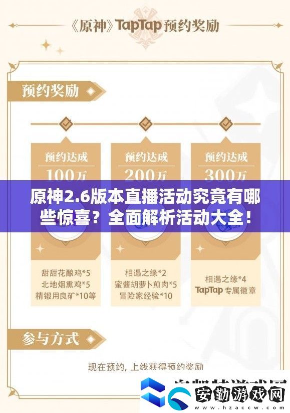 原神2.6版本直播活動究竟有哪些驚喜