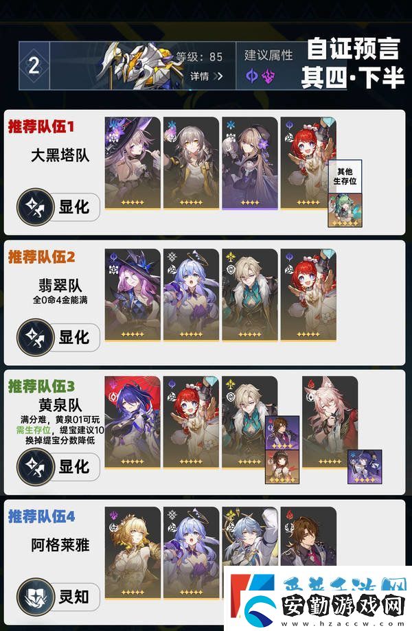 崩壞星穹鐵道虛構敘事自證預言陣容攻略